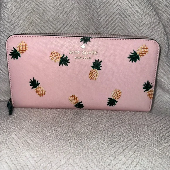 Kate Spade Pink Pineapple Tote, Wallet, and Make-Up Case Set - Picture 10 of 14